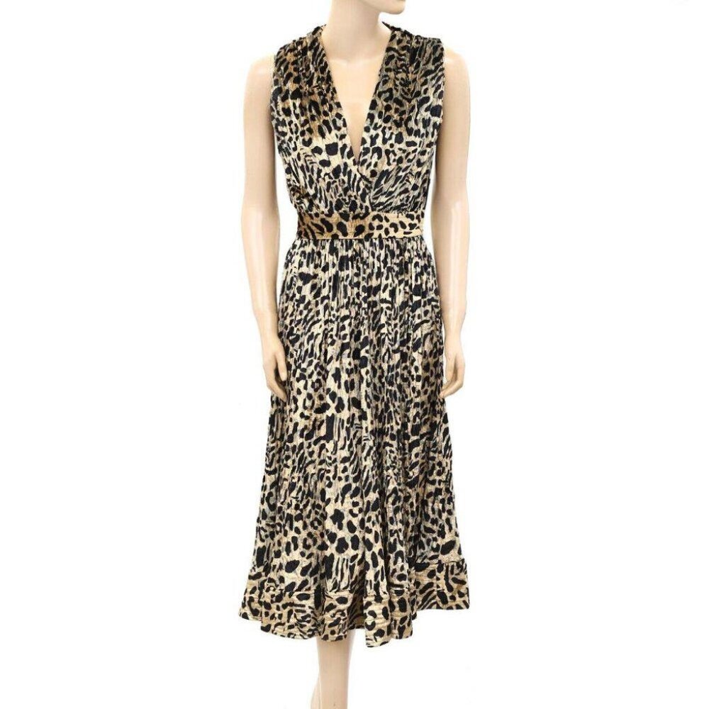 Mimi Liberte Michael Klein Animal Printed Maxi Long Dress Velvet XS New